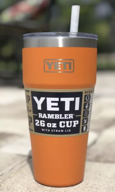 NEW Yeti Rambler 24oz Beer Mug King Crab Orange Magslider Lid Coffee Cup w/  tags 888830113752