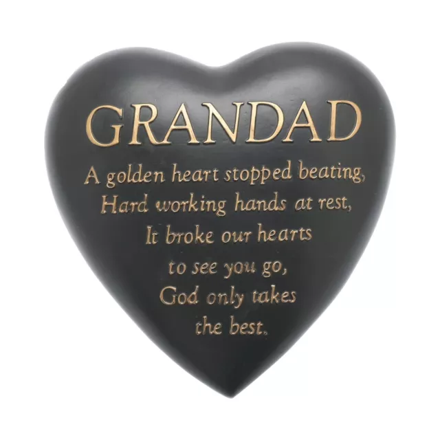 Memorial Stone Plaque Grandad Love Heart Dark Grey Thoughts Of You Remembrance