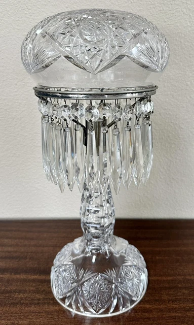 American Brilliant Period ABP Cut Glass Boudoir Lamp Needs Rewiring