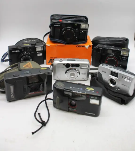 C x8 Vintage Point & Shoot Cameras Inc. Olympus , Minolta, Canon, Kodak, etc