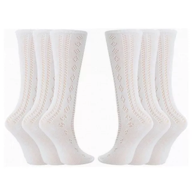 Girls Pelerine Socks Cotton Rich 3/4 Long Knee High School 1 2 3 6 Pairs