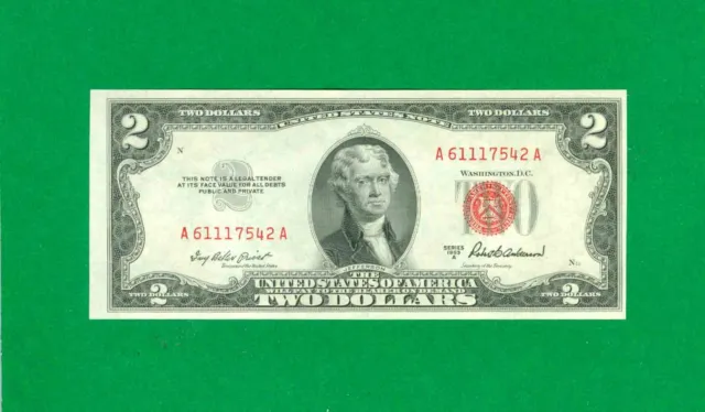 $2 1953-A 1 A/A Block Red Seal United States Note Cu.