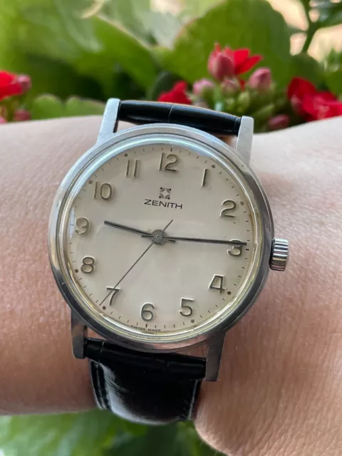 VINTAGE ZENITH WATCH MANUAL CAL.2572 MENS 35mm SWISS MADE JUST SERVICED