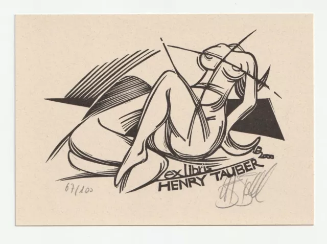 UTZ BENKEL: Exlibris für Henry Tauber, Akt