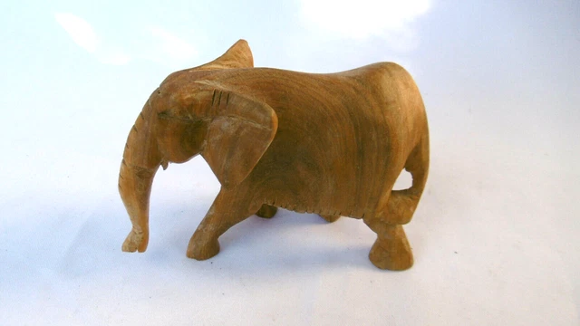 Paire D'éléphants Sculptés Main En Bois De Suar – Artisanat Indonésien, équitable, Neuf