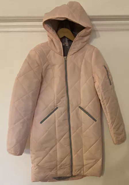 Rainbow Pink Quilted Hooded Puffer Coat Size 8 BNWT RRP £85