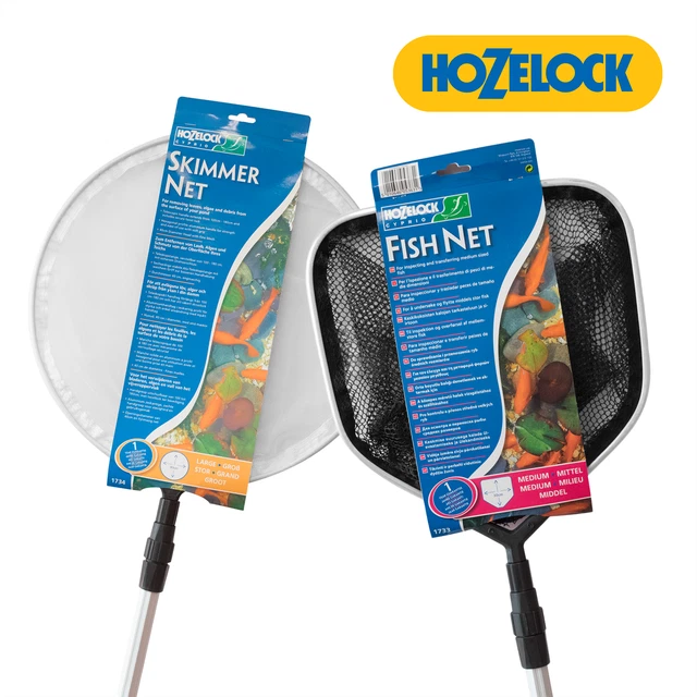 HOZELOCK TELESCOPIC Fish Pond Net Skimmer Long Handle Pool Leaf