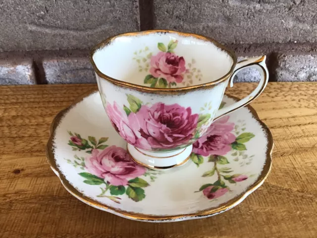Royal Albert American Beauty Footed Tea Cup and Saucer