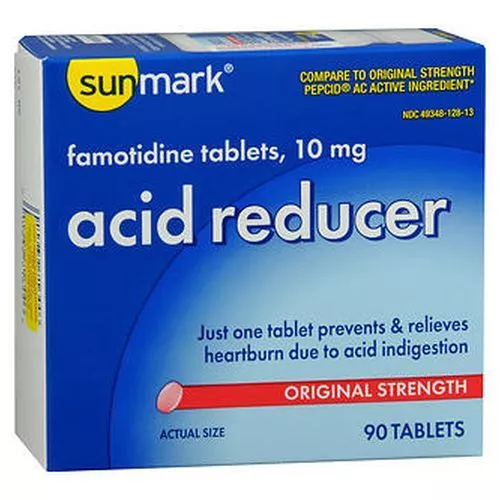 Sunmark Famotidine Ácido Reductor Tabletas 10MG Count Of 90 Por Sunmark