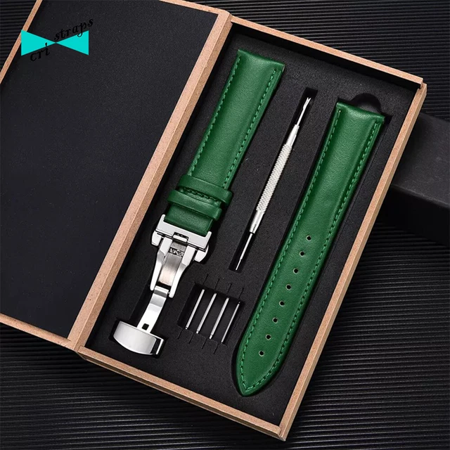 Cinturino Orologio In Pelle Effetto Coccodrillo, Colori Vivaci, Larghezze Multiple, Marca Cristraps