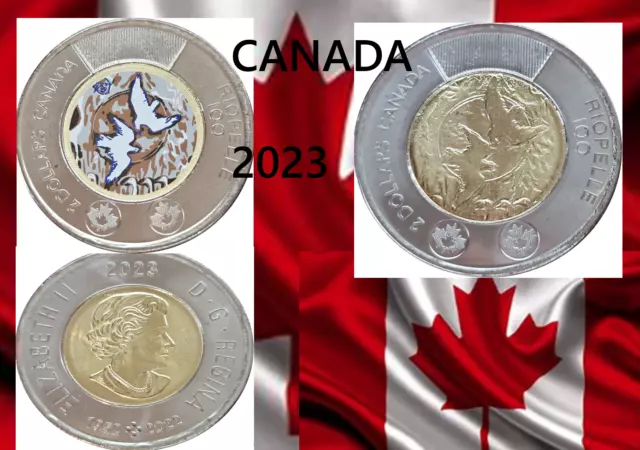 Canada coins 2$ dollars Riopelle chose color non the name Elizabeth II QEII