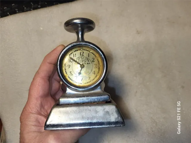 Unusual Vintage Joslin Time Rubber Stamp Clock