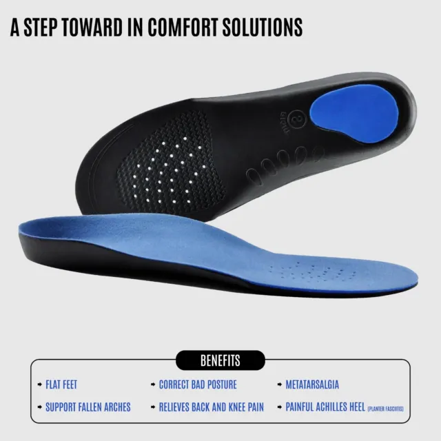Shoe Insoles Memory Foam Orthotic Arch Support Pads Flat Feet for Men & Women 3