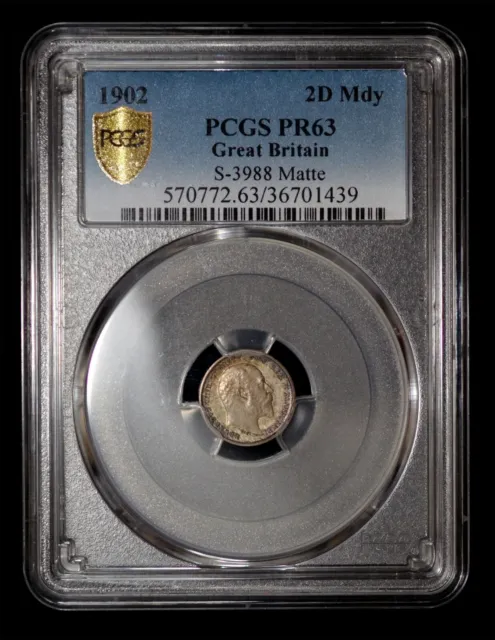 PCGS PR63 1902 Great Britain Silver 2 Pence Maundy Proof - Toned!!!