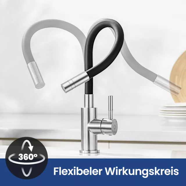 Flexibel Küchenarmatur Wasserhahn Einhebelmischer Küche Armatur Spültischarmatur 3