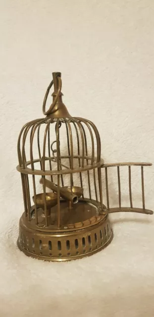 Vintage Miniature Brass Bird Cage Approx 22cm High