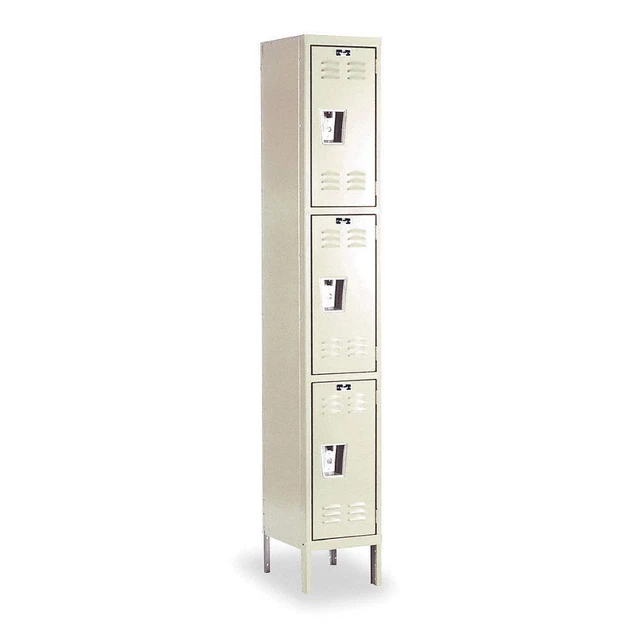 HALLOWELL U1228-3A-PT Wrdrb Lockr,Lvrd,1 Wide, 3 Tier,Tan