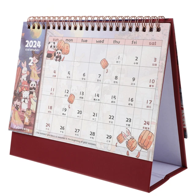 2024 CARTOON CALENDAR 2024 Plan Calendar Schedules Folding Paper