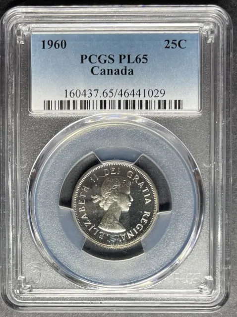 1960 Canada 25 Cents PCGS PL-65, Buy 3 Items, Get $5 Off!!