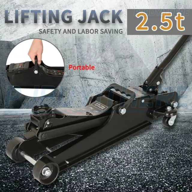 2.5 Ton Hydraulic Floor Jack Trolley Low Profile Car Quick Lifting 85-385mm