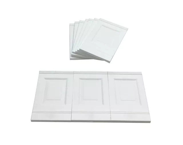 Proops Dolls House Wall Panels, White, Fielded Panels, 1/12th Scale.  A1001