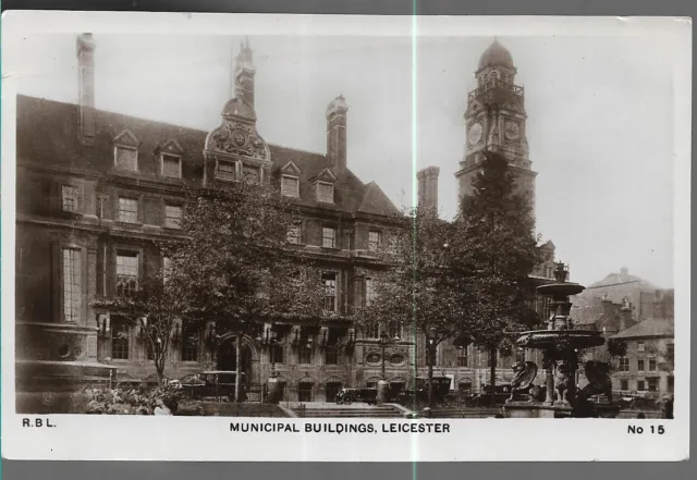 Splendid Old R/P Postcard - Municipal Buildings - Leicester C.1919