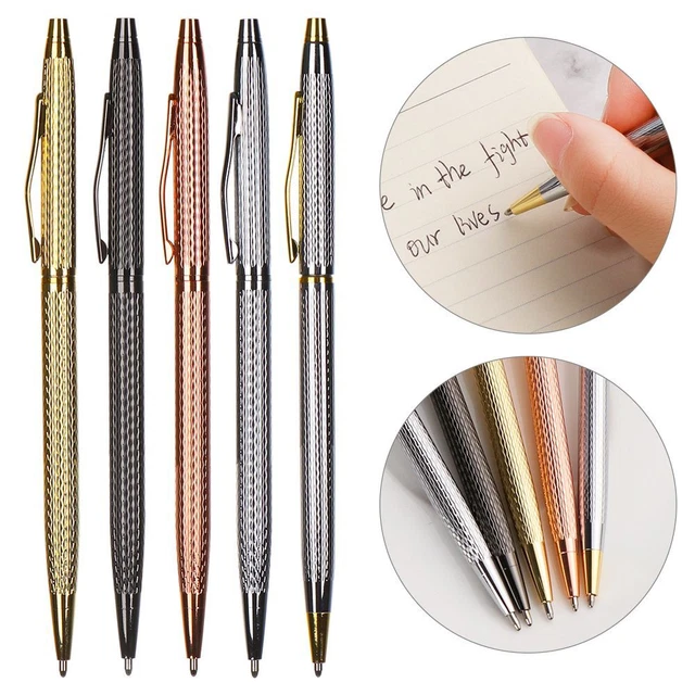 School Office Stainless Steel Signature Pen Metal Ballpoint Writing Supplies