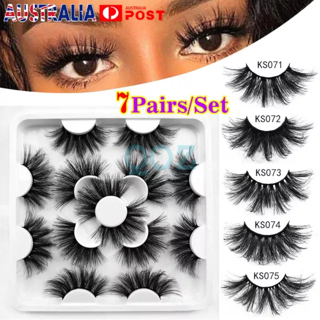 7 Pairs/set Natural Fake Lashes Set 3D Mixed Layered Long Soft False Eyelashes