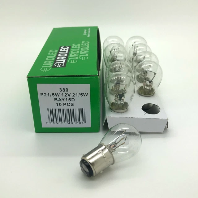 Ring Automotive 380 P21/5W BAY15D Brake & Tail Bulbs – 2-Pack, 12V 21/5W