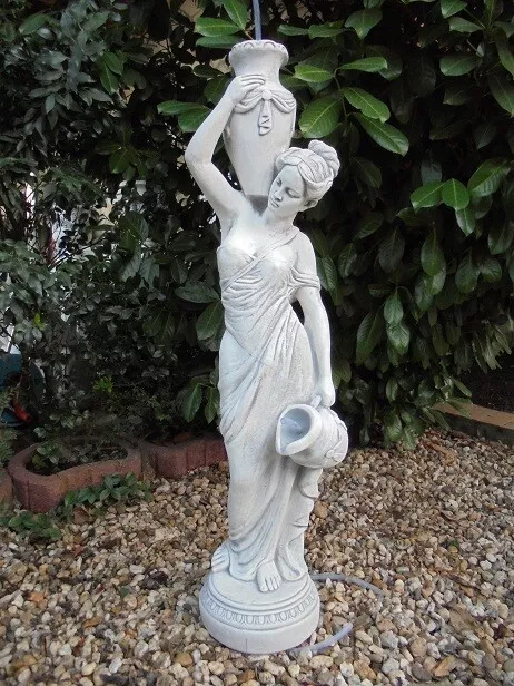 Steinfigur Brunnenfigur "Wasserträgerin" Steinguss, Statue, H.134 cm Gartenfigur