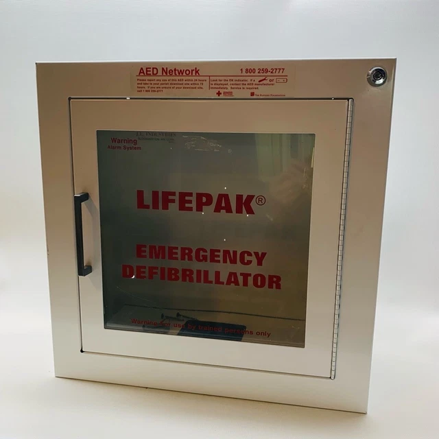 LIFEPAK CPR SAVERS Surface Mount AED Defibrillator Cabinet (With Alarm ...