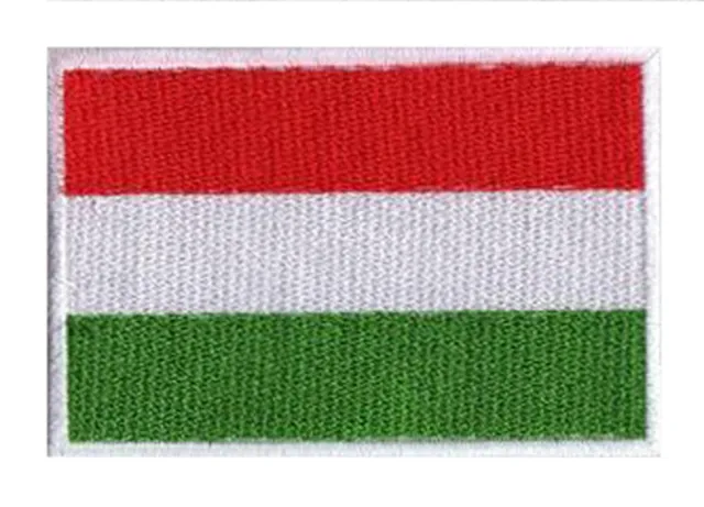 HUNGARY 70 x 45mm Embroidered Sewing Flag Patch Cushion