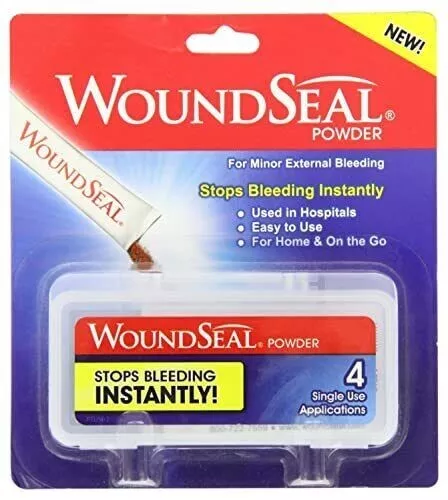 WoundSeal Powder 4 ea, Stops Bleeding Instantly