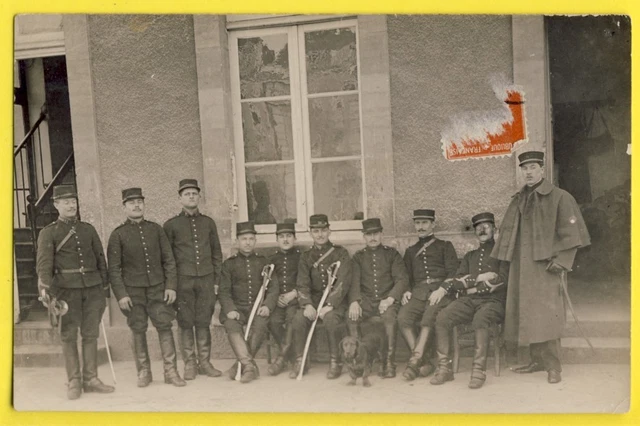 cpa France LE MANS en 1914 Carte Photo MILITAIRES SOLDATS du 31e Régiment Sabres