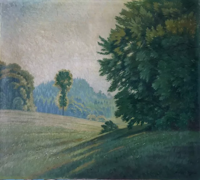 Großes Jugendstil Ölgemälde antik~1925 Park Landschaft Paul Heininger(1897-1973)