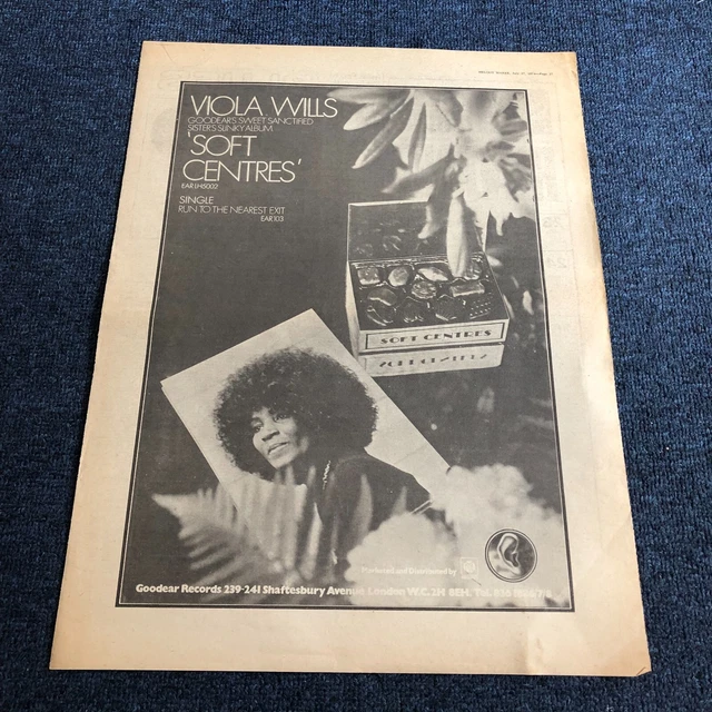 (STMM39) Advert 15x12" Viola Wills Album Soft Centres On Goodear Records