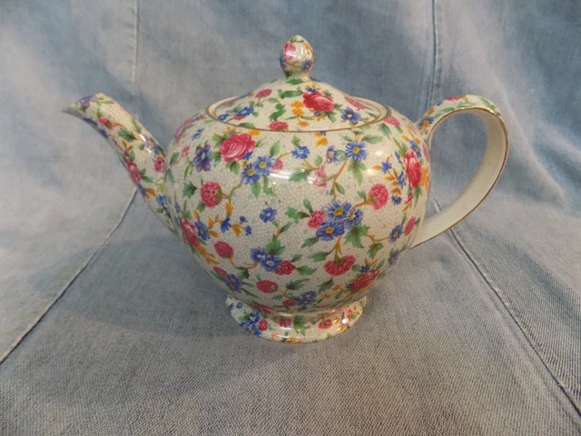 Old Cottage Chintz Royal Winton Grimwades Teapot Cream and Sugar Set 4 Piece 2
