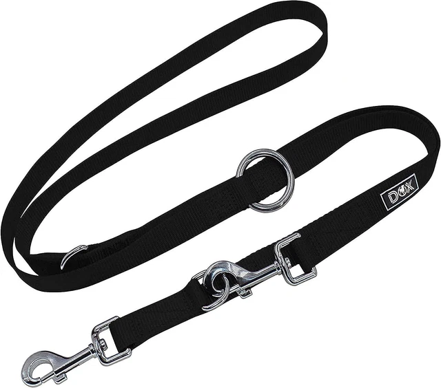 DDOXX Hundeleine Nylon, 3fach verstellbar, 2 m, S/1,5 x 200 cm, schwarz - B-Ware