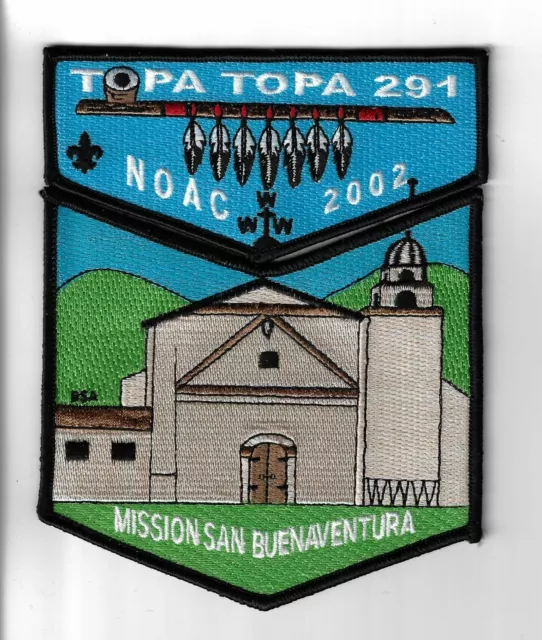 OA 291 Topa Topa 2002 NOAC WWW Flap Set BLK Bdr. Mission San Buenaventura [MK-49