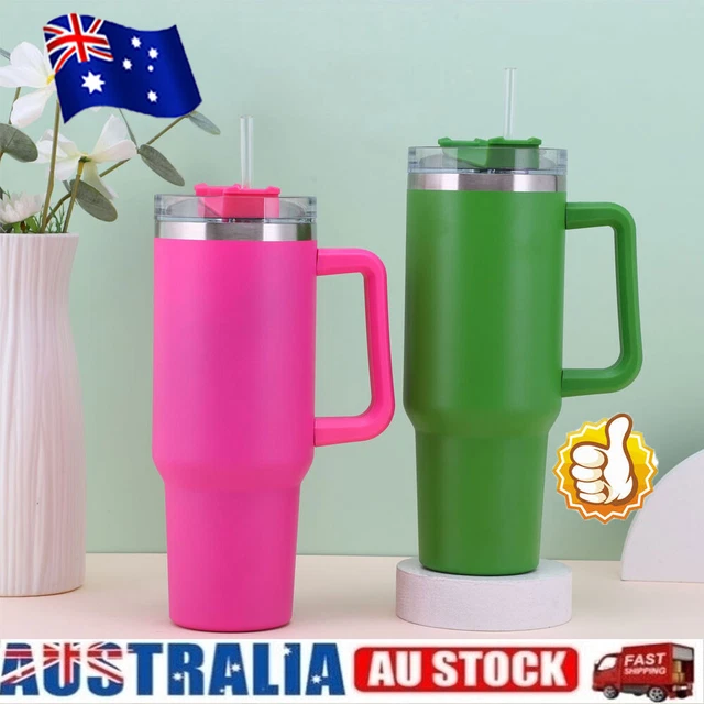 40OZ Tumbler Straw Lid Insulated Stainless Steel Water Bottle Coffee Mug Travel.