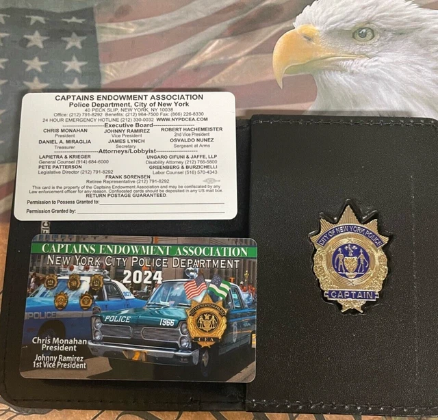 NYC NYPD 2024 Captains Pba Card Mini Wallet Not Cea Sba Dea Lba