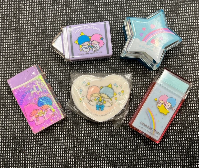 VINTAGE LOT ERASER Sanrio 1976 Little Twin Stars Heart Star Japan 1984