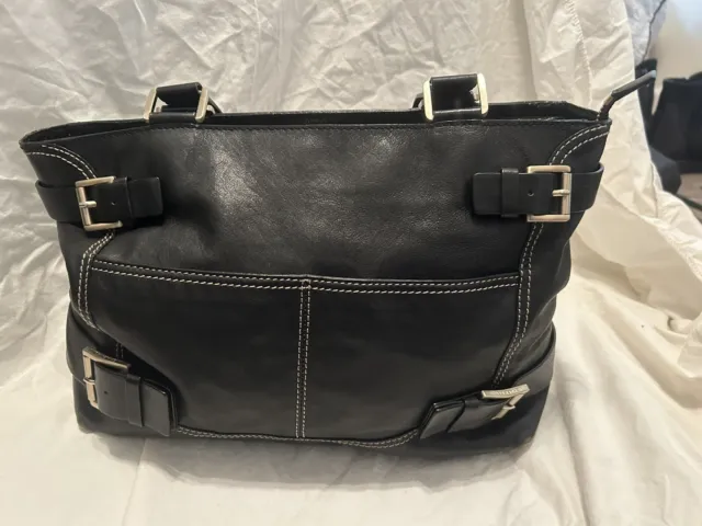 Michael Kors Black Leather Large Tote Shoulder Bag