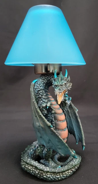 Dragon Fairy Light Votive Vintage Westland Giftware Iridescent Blue Figure #5751 Dragon Fairy Light Votive Vintage Westland Giftware Iridescent Blue Figure #5751