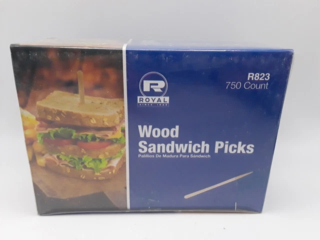 750 3 1/2'' inch Eco-Friendly Flat Wood Food Picks R823 Sealed Box