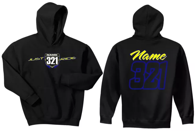 JUSTE RIDE PERSONNALISE Numero Plaque Sweat Capuche Chemise MX Moto YZF Yamaha EUR 60 66 PicClick FR
