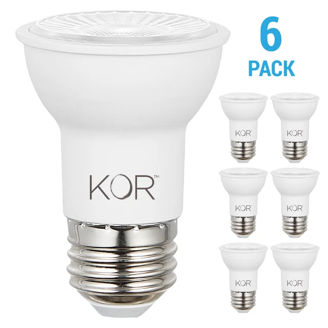 6 Pack LED 40° Flood FL 6W 50W 120V PAR16 Medium E26 Dimmable 3000K Warm White