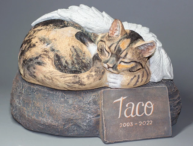 Único Memorial Urna Gato Cenizas Mascota Tumba Piedra Marcador Funeral Estatua Personalizada