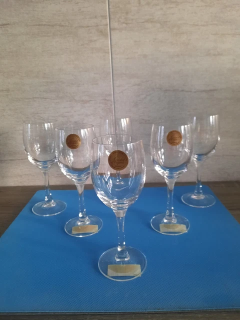 Cristal d'Arques  6 verres a vin blanc ou a porto modèle vicomte  en boîte neuf