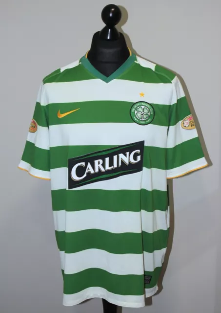 Celtic Glasgow Scotland home football shirt 08/09 #7 Nike Size XL